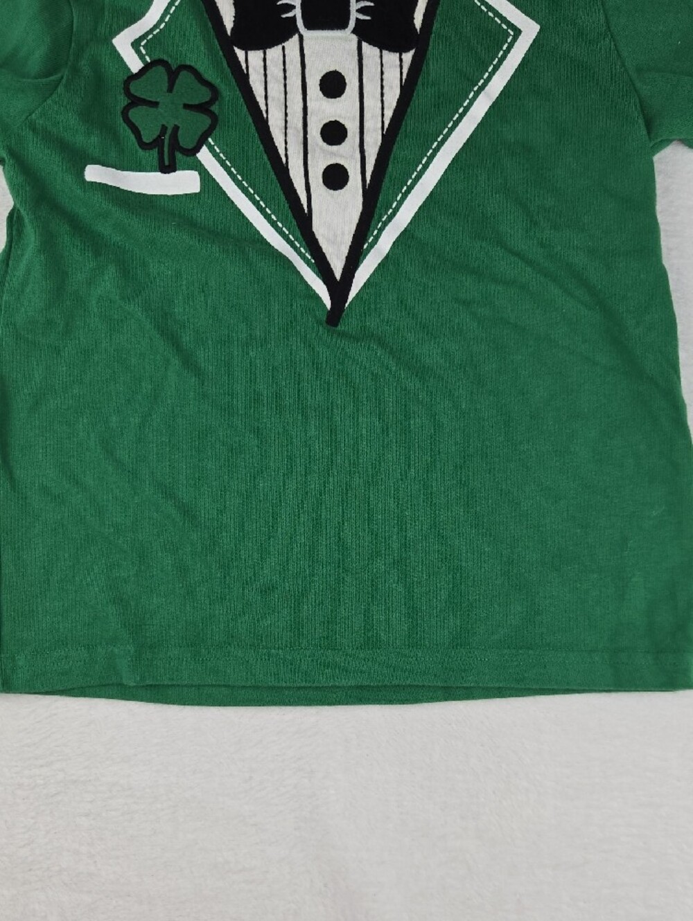 Gymboree St. Patricks Day Suit T-Shirt Size 4T Green Four Leaf Clover - Picture 5 of 6